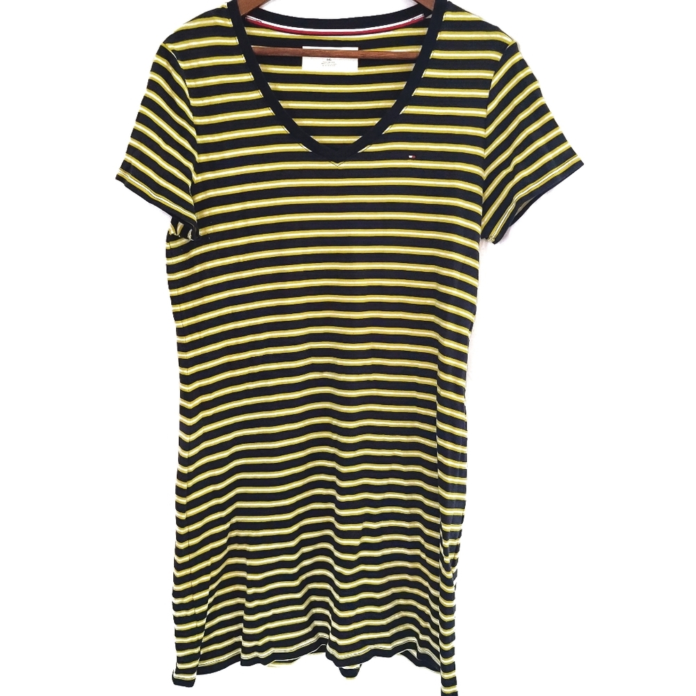 Tommy Hilfiger stripe shirt dress size large-C